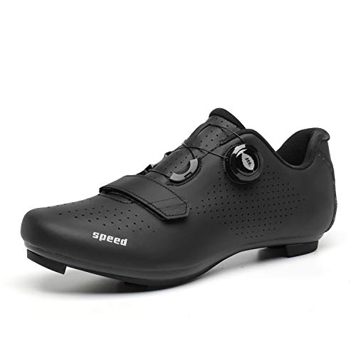 Zapatillas de Ciclismo Zapatillas MTB para Hombre Zapatillas de Bicicleta de Carretera Zapatillas de Ciclismo Deportivas Completas Zapatillas de Ciclismo de Carretera Negro 46