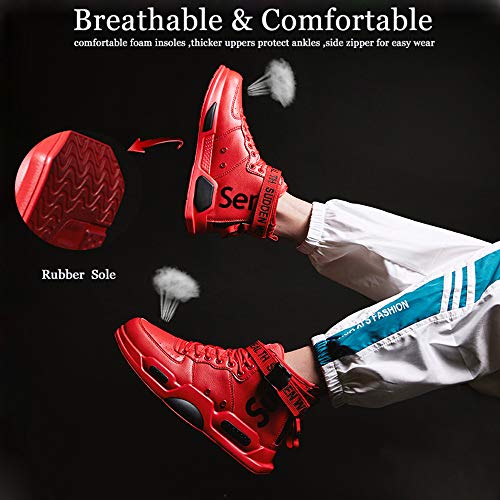 Zapatillas de Deporte de Moda para Hombre Zapatos cálidos de Invierno Botas de Nieve Zapato Deportivo para Caminar Informal, A-Red, EU44