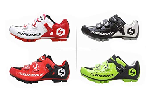 Zapatillas para ciclismo BTT, profesionales, transpirables, para hombre y mujer, compatibles con pedales SPD, Unisex adulto, Verde Negro 001, 45 EU