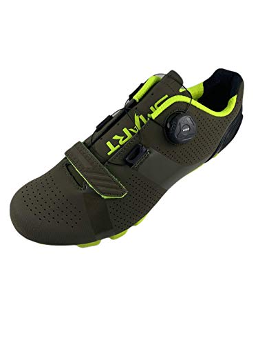 Zapatillas Smart de Ciclismo, para Ciclista, con Cierre Rotativo y Velcro - Color Kaki - Talla 43