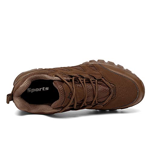 Zapatillas Trekking Hombres Calzado Mujer Senderismo Montaña Deportivas Trail Running Deporte Zapatos Antideslizante Ligeras Respirables Unisex Marrone 45