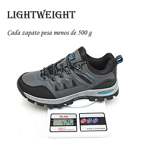 Zapatillas Trekking Mujer Zapatos Senderismo Ligeras Antideslizantes Transpirable Botas de Montaña Hombre Rojo