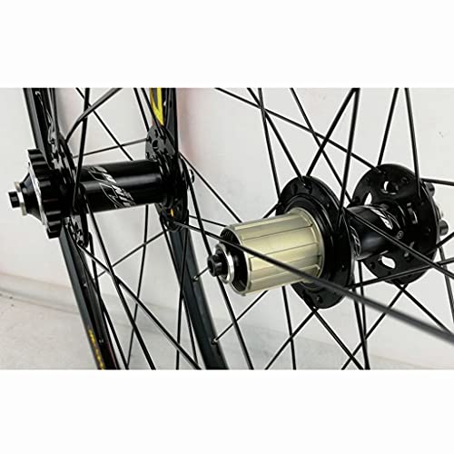 ZCXBHD 26/27.5/29 Pulgadas Ruedas MTB Llanta Aleación Liberación Rápida Freno Disco Ruedas MTB Delantera y Rueda Trasera 7-12 Velocidad (Color : Gold, Size : 27.5in)