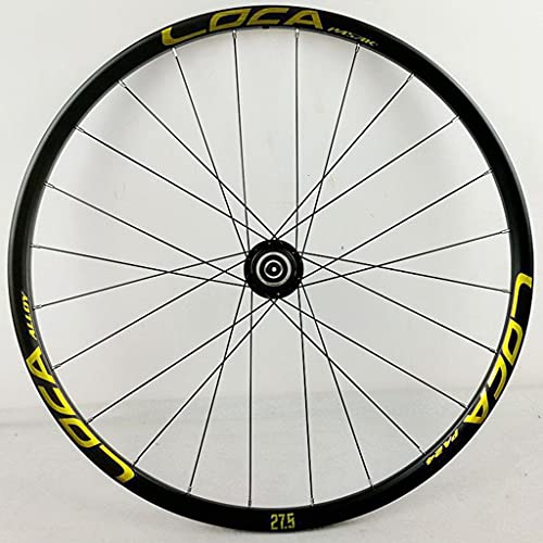 ZCXBHD 26/27.5/29 Pulgadas Ruedas MTB Llanta Aleación Liberación Rápida Freno Disco Ruedas MTB Delantera y Rueda Trasera 7-12 Velocidad (Color : Gold, Size : 27.5in)