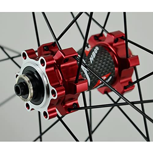 ZCXBHD 40mm Llanta De Aleación Aluminio De Doble Pared QR Freno Disco 700C Bici Carretera Ruedas 24 Agujeros 7-12 Velocida (Color : Red, Size : 700C)