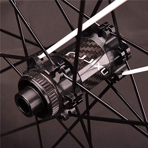 ZCXBHD 700C Fibra Carbon Bicicleta Carretera Juego De Ruedas Freno De Disco Eje Pasante Carbón Tubo Cubo 8 9 10 11 Velocidad 38mm/50mm Alto 24 Orificios (Color : Center Lock, Size : 50mm)