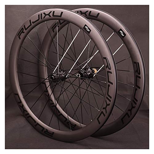 ZCXBHD 700C Fibra Carbon Bicicleta Carretera Juego De Ruedas Freno De Disco Eje Pasante Carbón Tubo Cubo 8 9 10 11 Velocidad 38mm/50mm Alto 24 Orificios (Color : Center Lock, Size : 50mm)