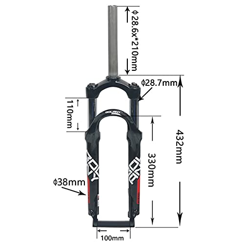 ZCXBHD Horquillas de Suspensión para Bicicleta MTB 24 Pulgadas Montaña Horquilla 1-1/8" Viaje 80 mm QR 9mm Freno de Disco Horquilla Mecánica de Aleación de Aluminio