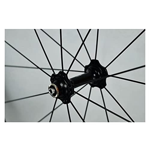 ZCXBHD Ruedas de Bicicleta de Carretera 700C de Bicicleta Llantas 50MM Juego de Ruedas C/V Juego de Ruedas de Bicicleta QR Teniendo 7 8 9 10 11 Velocidad (Color : Black)