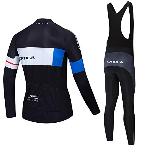 ZDFLC Ropa Ciclismo Verano para Hombre, Hombre Maillot Manga Larga de Ciclismo con Forro Térmico de Lana y Culotte Pantalones Cortos para Invierno