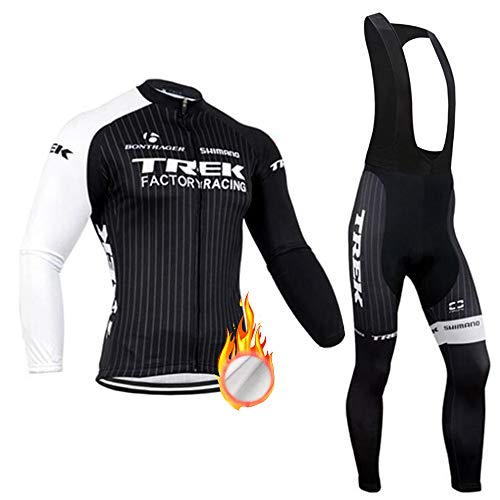 ZDFLC Traje Ciclismo Hombre Conjunto Ropa Bicicleta, Maillot Ciclismo Manga Larga y Pantalones Ajustados 3D Culotte Ciclismo Culote Bicicleta