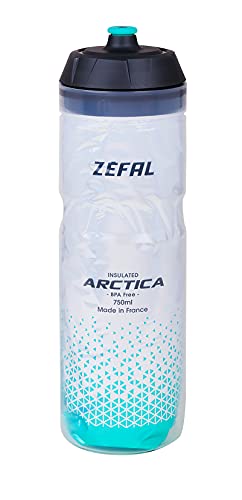 ZÉFAL Bidón Isothermo Arctica 75, 750ml, Unisex Adulto, Plateado/Verde caraibeano, 750 ml