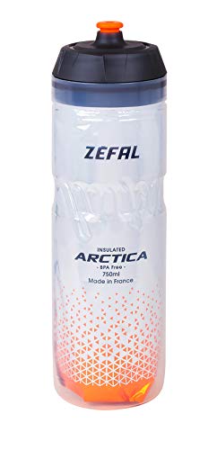 ZÉFAL Naranja, Bidón Isothermo Arctica 75 Plata, 750ml, Unisex Adulto, 750 ml