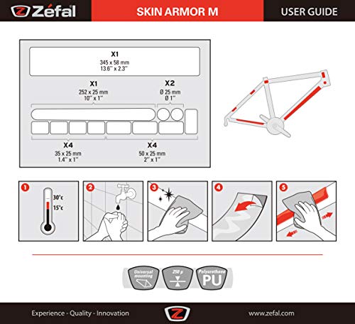 Zefal Piel Armour M, Protectores Adhesivos Cuadro, Transparente