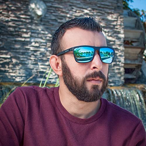 ZENOTTIC Gafas De Sol Polarizadas para Hombre Cuadradas Súper Liviana Marco TR90 Protección UV400