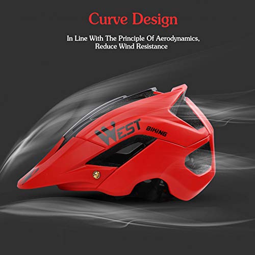 Zeroall Casco de Bicicleta Ligero para Hombre Mujer 56-62cm Tamaño Ajustable Casco de Ciclo con Visera Desmontable Cascos de Ciclismo para Bicicleta Patineta Scooter(Rojo)