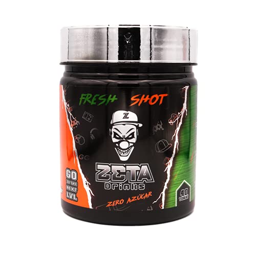 ZETA DRINKS Bebida Energética para gamers en polvo TUBO FRESH SHOT Energía para Esports Y Creadores 400g 40 Bebidas