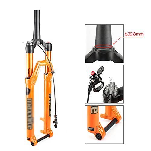 ZHEN Suspensión De Horquilla Neumática para Bicicleta 27.5/29" MTB Doble Hombro Uno Cuesta Abajo Cuesta Abajo Rápel Amortiguador Viaje 100 mm Bloqueo Remoto Disco De Freno De Amortiguación