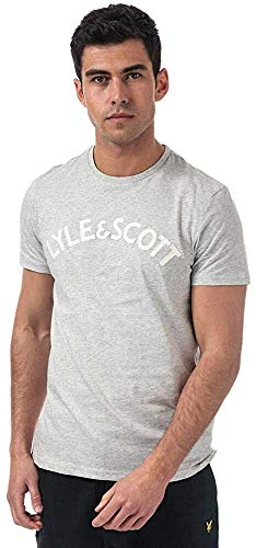 zhengzheng Camiseta de Hombre Lyle and Scott con Logo en Gris Claro