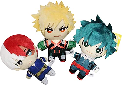 zhouhua71 My Hero Academia Todoroki Shoto Toy Animal de Peluche Colgante de Felpa Llavero con Encanto Anime My Hero Academia Izuku Midoriya Katsuki Bakugou Shouto Todoroki Felpa de Juguete 15cm A