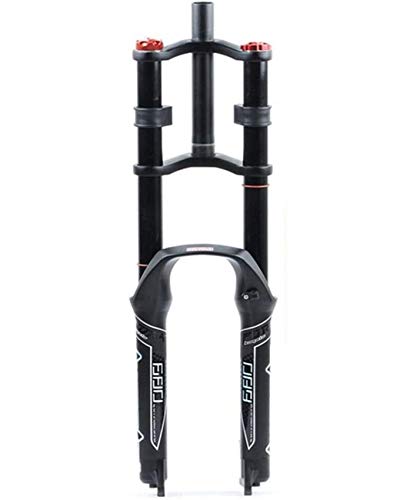 ZHTY Horquilla de suspensión de Bicicleta neumática 26/27.5/29"MTB Doble Hombro Descenso Rappel Amortiguador Recorrido 130 mm Freno de Disco de amortiguación QR DH/Am/FR Horquilla de suspensión