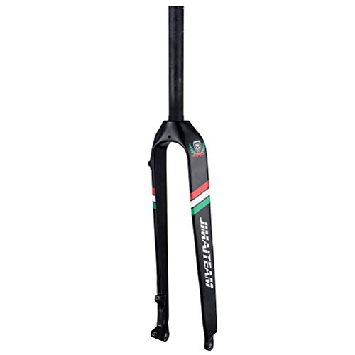 ZHTY Horquilla Delantera rígida MTB Horquilla de Bicicleta de montaña de Carbono con Freno de Disco de 26/27.5/29", Tubo Recto sin Rosca de 28.6 mm Superligero Horquillas Delanteras de Bicicleta Tapa