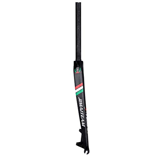 ZHTY Horquilla Delantera rígida MTB Horquilla de Bicicleta de montaña de Carbono con Freno de Disco de 26/27.5/29", Tubo Recto sin Rosca de 28.6 mm Superligero Horquillas Delanteras de Bicicleta Tapa