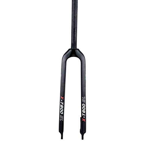 ZHTY Horquilla Delantera rígida MTB Horquilla de Bicicleta de montaña de Carbono con Freno de Disco de 26/27.5/29", Tubo Recto sin Rosca de 28.6 mm Superligero Horquillas Delanteras de Bicicleta Tapa