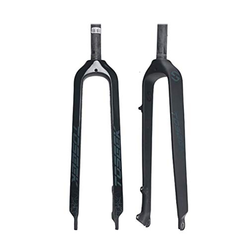 ZHTY Horquilla Delantera rígida MTB Horquilla de Bicicleta de montaña de Carbono con Freno de Disco de 26/27.5/29", Tubo Recto sin Rosca de 28.6 mm Superligero Horquillas Delanteras de Bicicleta Tapa