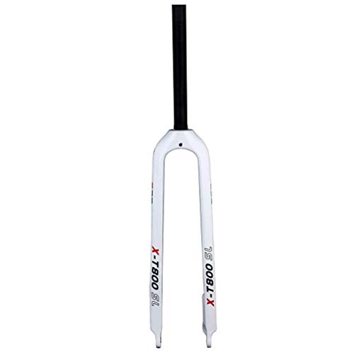 ZHTY Horquilla Delantera rígida MTB Horquilla de Bicicleta de montaña de Carbono con Freno de Disco de 26/27.5/29", Tubo Recto sin Rosca de 28.6 mm Superligero Horquillas Delanteras de Bicicleta Tapa