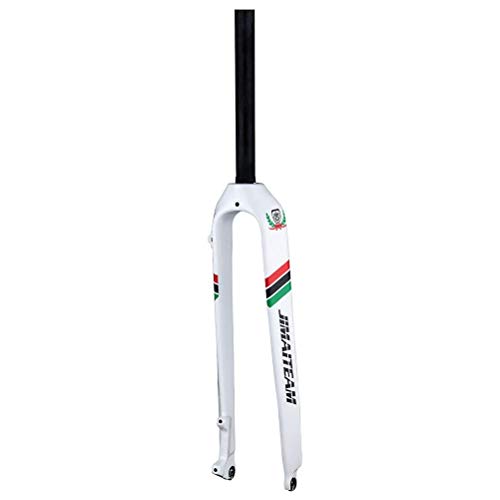 ZHTY Horquilla Delantera rígida MTB Horquilla de Bicicleta de montaña de Carbono con Freno de Disco de 26/27.5/29", Tubo Recto sin Rosca de 28.6 mm Superligero Horquillas Delanteras de Bicicleta Tapa