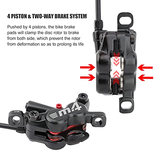 ZIEM Pinza Delantera de Freno de Disco hidráulico MTB con Rotor de 160 mm, 4 pistones hidráulicos y Sistema de Freno bidireccional, 22,2 mm, Kit de Palanca de Freno Derecha para Bicicleta de montaña,