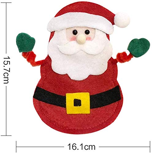 ziidoo 6 Pcs Bolsita para Cubiertos de Navidad, Mu?Eco de Nieve de Alces de Santa Claus, Decoraci¨®n de Mesa