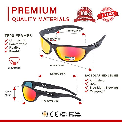 ZILLERATE Gafas de Sol Hombre Polarizadas Gafas de Sol Polarizadas Hombre y Mujer, Gafas de Sol Deportivas, Ciclismo Pesca Golf Running Conducción, Protección UV400, Montura Ligera Y Envolvente