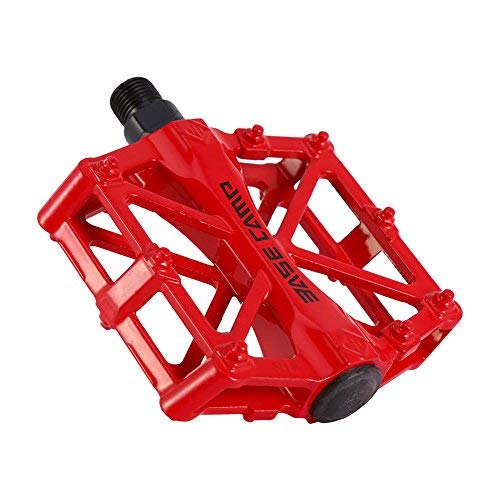 ZJchao Pedales para Bici BMX Bicicleta de montaña MTB Ciclismo de Carreras Ultraligero Pedal de aleación (Rojo)