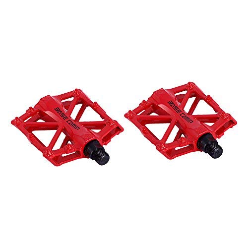 ZJchao Pedales para Bici BMX Bicicleta de montaña MTB Ciclismo de Carreras Ultraligero Pedal de aleación (Rojo)