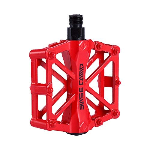 ZJchao Pedales para Bici BMX Bicicleta de montaña MTB Ciclismo de Carreras Ultraligero Pedal de aleación (Rojo)