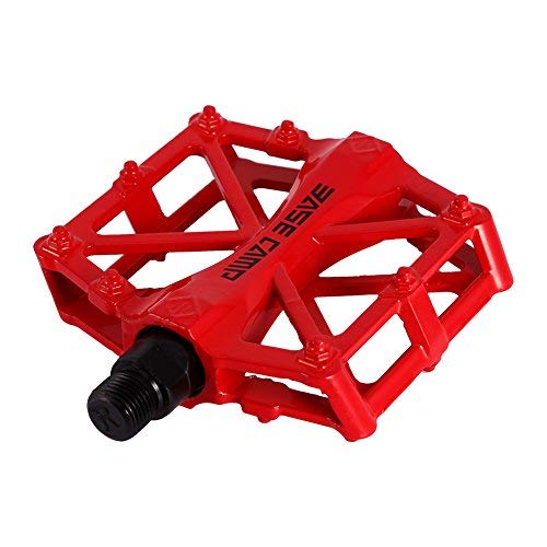 ZJchao Pedales para Bici BMX Bicicleta de montaña MTB Ciclismo de Carreras Ultraligero Pedal de aleación (Rojo)