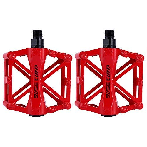 ZJchao Pedales para Bici BMX Bicicleta de montaña MTB Ciclismo de Carreras Ultraligero Pedal de aleación (Rojo)