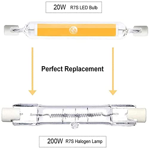 ZJYX Bombilla Led R7s 20w Blanco Cálido Bombilla Regulable De Mazorca Equivalente a Una Bombilla Halógena De 200 W Ángulo De Haz De 118 Mm 2000 LM 360 ° Ca 110-120v 4 Piezas