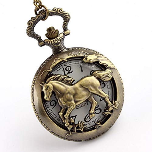 ZJZ Collar de Reloj de Bolsillo de Cuarzo Unisex con temática 3D en Reloj de Bolsillo de Cuarzo de Cadena de 32"Pulgadas / 80 cm