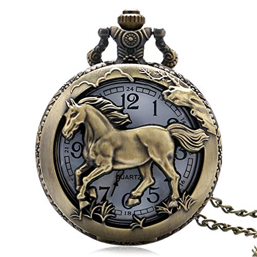 ZJZ Collar de Reloj de Bolsillo de Cuarzo Unisex con temática 3D en Reloj de Bolsillo de Cuarzo de Cadena de 32"Pulgadas / 80 cm