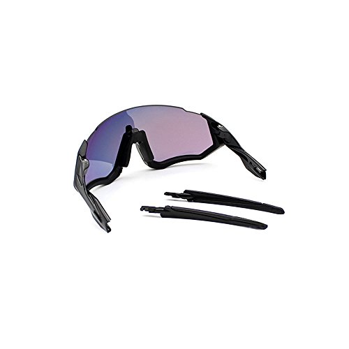 ZoliTime 2018 New Oakley OO9401flight Jacket Gafas de Ciclismo (Marco Negro + Lente Azul)