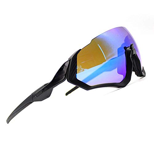 ZoliTime 2018 New Oakley OO9401flight Jacket Gafas de Ciclismo (Marco Negro + Lente Azul)