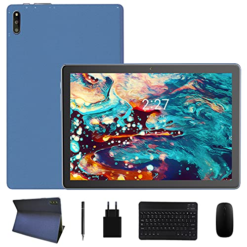 ZONMAI MX2 Tablet 10.1 Pulgadas Android 10.0 | Tableta 5G WiFi Ultrar-Rápido Quad-Core 1.6GHz 4GB RAM + 64GB ROM | 8000mAh Bluetooth 5.0 Type-C Google GMS Teclado y Ratón - Azul
