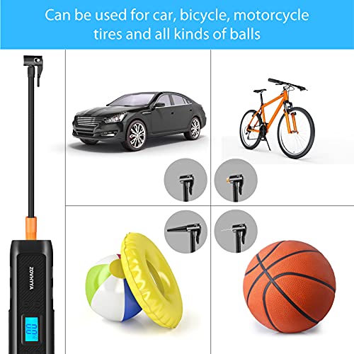 ZOVHYYA Compresor de Aire Portátil 150 PSI Mini Bomba de Neumáticos 4500mAh Inflador de Aire USB C Recargable con Luz LED Pantalla Digital PSI Bar KPA KG/CM2 para Moto Bicicleta Coche Pelota y Otros