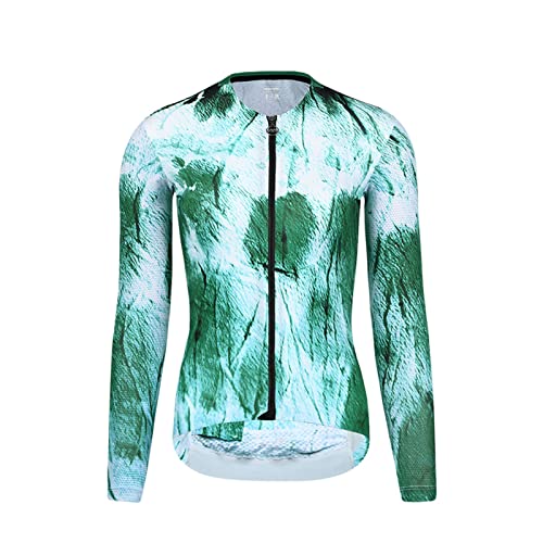 ZQD Montaña Bike Jersey Mujeres, Modelos de Pareja Ciclismo Jersey Biking Shirt Chaqueta Tops, cómodo seco rápido (Color : Female Green, Tamaño : L)