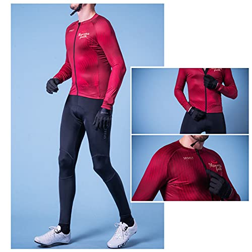 ZQD Traje de carreras profesional para hombre Ciclismo Jesery Set Transpirable Quick Dry Bike Shirt con pantalones cortos de babero acolchado 4D ciclismo para hombres largos acolchados para MTB Bikesu