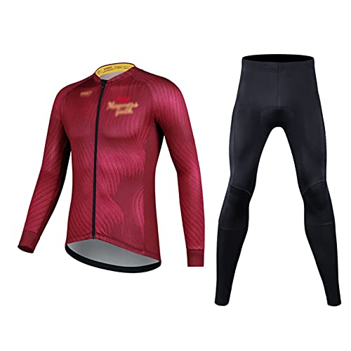 ZQD Traje de carreras profesional para hombre Ciclismo Jesery Set Transpirable Quick Dry Bike Shirt con pantalones cortos de babero acolchado 4D ciclismo para hombres largos acolchados para MTB Bikesu