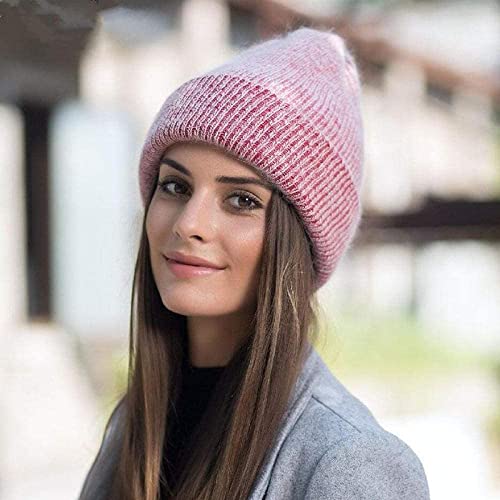 ZRJ Slouchy Beanie Sombrero de Invierno bereet Boina Gorro goreie Sombrero for Mujeres sólidos Invierno Skullies cálido caídas Gorra Gorra Femenina Hombre Boina (Color : Red, tamaño : 6 7/8-7 1/8)